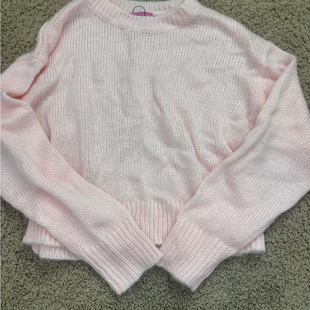 Edikted Pink Crew Neck Sweater Classic Knit Design